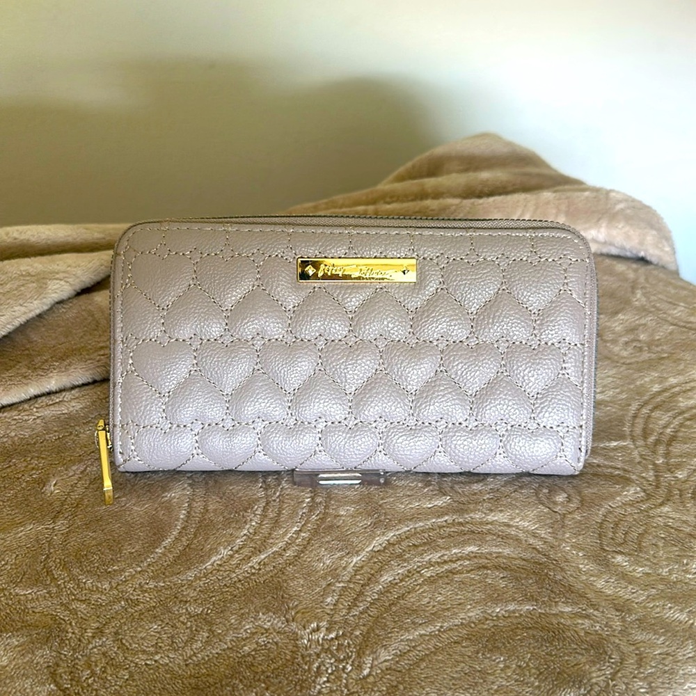 Gray Betsey Johnson Quilted Wallet